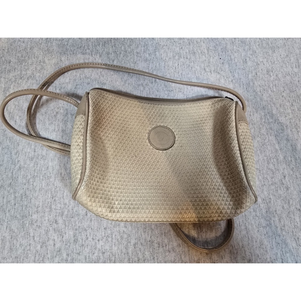 Liz Claiborne Crossbody Purse - Color Cream with tan trim beautiful, Vintage 80s